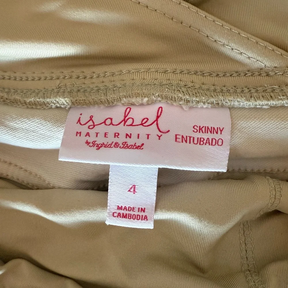 Beige and White Maternity Pants - Picture 3 of 3
